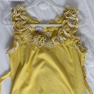 Bright Yellow Baraschi Ruffle Top